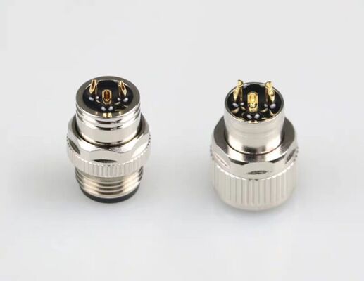 M12 connector all-in-one non-detachable waterproof welded male and female, 4-core, 5-core, 8-core, 12-core with shielding